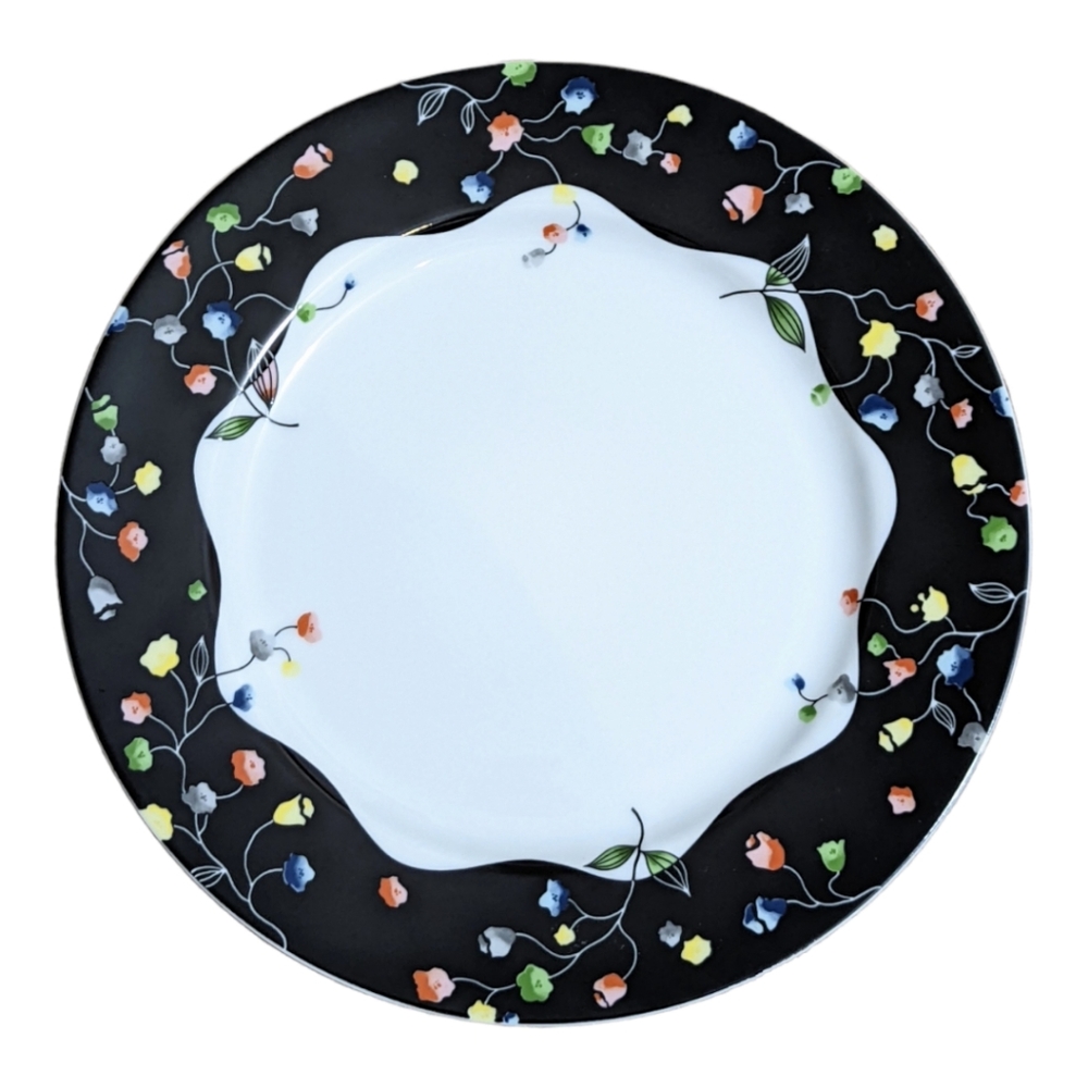 Vintage RARE Taitu Floral Dinner Plate by Emilio Bergamin Italy Porcelain 80's